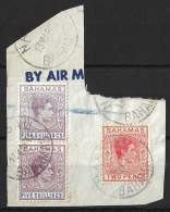 BAHAMAS....KING GEORGE VI. (1936-52..)......2d  AND 2 X 5/- ON PIECE.....USED... - 1859-1963 Colonia Britannica