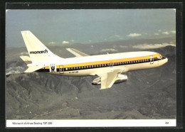 AK Flugzeug Boeing 737-200 überfliegt Ein Gebirge, Monarch Airlines  - 1946-....: Modern Tijdperk