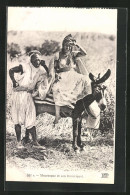 AK Mauresque Et Son Bourriquot, Frau Sitzt Auf Einem Maultier  - Donkeys