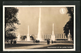AK Düsseldorf, Ausstellung Schaffendes Volk 1937, Hauptfestplatz Mit Der Grossen Fontäne  - Ausstellungen
