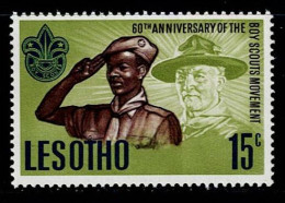LES-01- LESOTHO - 1967 - MNH - SCOUTS- 60TH ANNIVERSARY OF THE BOY SCOUTS MOVEMENT - Lesotho (1966-...)