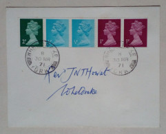 Grande-Bretagne - Enveloppe Circulée Avec Timbres De La Reine Elizabeth II (1971) - Used Stamps