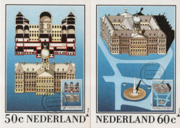 Netherlands Nederland 1982 Maximum Cards X2, Paleis Op De Dam Te Amsterdam, Canceled In Utrecht - Cartes-Maximum (CM)