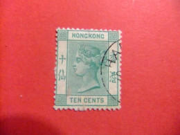 42 HONG KONG 1882 / REINA VICTORIA / YVERT 40 FU Filigrana CA  Dent.14 - Gebruikt