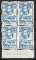 BECHUANALAND...KING GEORGE VI..(1936-52..)...1 & HALFL365d X IMPRINT BLOCK OF 4.....2 X MH....2 XMNH... - 1885-1964 Protectoraat Van Bechuanaland