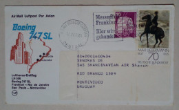 Allemagne - Enveloppe Aérienne Sur Papier à En-tête De La Compagnie Lufthansa Avec Timbres Sur Le Thème Du Cheval (1989) - Pferde