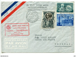 Primo Volo Air France (Vaticano)/Roma/Teheran Del 16.11.55 - Ungebraucht