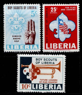 LIB-01- LIBERIA - 1965 - MNH - SCOUTS- SCOUTS SIGN, BUGLE AND FLAG - Liberia