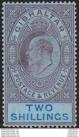 1910 Gibraltar 2s. Purple And Bright Blue-blue MH SG N. 72 - Altri & Non Classificati