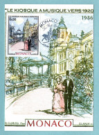 Carte Maximum Monaco 1986 - Monte-Carlo Et Monaco à La Belle époque - Le Kiosque à Musique - YT 1543 - Maximum Cards