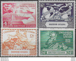 1949 British Guiana UPU 75th Anniversary 4v. MNH SG N. 324/27 - Sonstige & Ohne Zuordnung