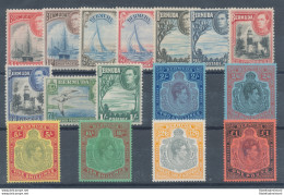 1938-53 BERMUDA , Giorgio VI , N° 110/121 Stanley Gibbons , MLH* - Autres & Non Classés