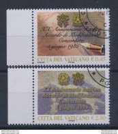 2005 Vaticano, Concordato Santa Sede Ed Italia, 2 Valori N° 1393/94 , Usati 9-0 - Andere & Zonder Classificatie