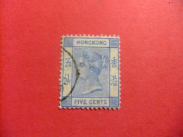 42 HONG KONG 1882 / REINA VICTORIA / YVERT 37 FU Filigrana CA  Dent.14 - Oblitérés