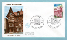 FDC France 1976 - Thiers (Puy De Dôme) - YT 1904 - 63 Thiers - 1970-1979