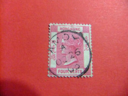 42 HONG KONG 1882 / REINA VICTORIA / YVERT 36 FU Filigrana CA  Dent.14 - Oblitérés