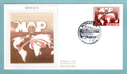 FDC Monaco 1989 - Aide Et Présence - Planisphère - YT 1704 - FDC