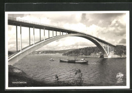 AK Sandöbron, Fluss Mit Brücke  - Suède