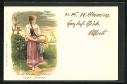 Lithographie S`Bärbele, Autograph Von Prinz Alfons Von Bayern  - Autres & Non Classés