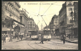 AK Marseille, La Cannebiere, Strassenbahn  - Tram