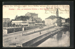 AK Dresden, Blick Auf Italienisches Dörfchen Und Bellevue, Strassenbahn  - Tram