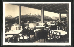 AK Berchtesgaden, Terrasse Im Café Rottenhöfer Mit Blick Auf Watzmann  - Berchtesgaden