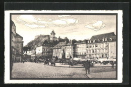 AK Graz, Hauptplatz Mit Schlossberg  - Sonstige & Ohne Zuordnung