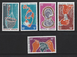 French Polynesia 1970 Pearl Industry Airmail Set Of 5 MNH - Unused Stamps