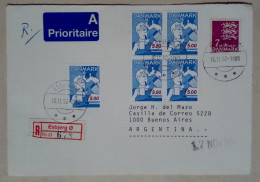 Danemark - Enveloppe Distribuée Avec Des Timbres Sur Le Thème Des Dessins Animés (1992) - Used Stamps