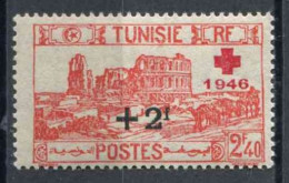 TIMBRE** Gommé De 1946 De TUNISIE Avec Surtaxe Au Profit De La Croix-Rouge - Neufs
