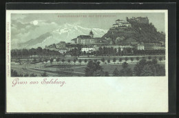 Mondschein-AK Salzburg, Karolinenbrücke Mit Der Festung  - Sonstige & Ohne Zuordnung