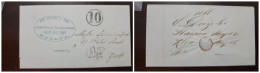 O) 1866 CUBA, PREPHILATELIC - PRESTAMP, ED DOIZE Y CIA, 10 HANDSTRUCK, CIRCULATED TO NEW YORK - Altri & Non Classificati