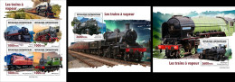 Centrafrica 2023, Steam Trains, 4val In BF +2BF - Central African Republic