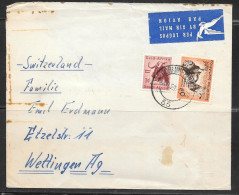 1959 South Africa Johannesburg Lion To Switzerland - Brieven En Documenten