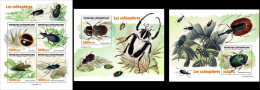 Centrafrica 2023, Animals, Beetles, 4val In BF +2BF - Beetles