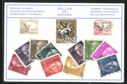 AK Briefmarken Aus Spanien  - Timbres (représentations)