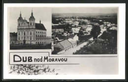 AK Dub Nad Moravou, Kirche, Teilansicht Mit Strassenpartie  - Czech Republic