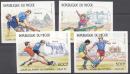 Niger 1990, Football World Cup In Italy, 4val IMPERFORATED - Niger (1960-...)