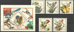 Niger 1990, Olympic Games In Barcellona, Cyclism, Athletic, 5val +BF - Niger (1960-...)