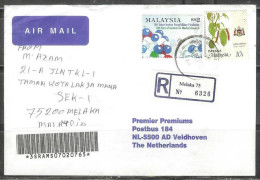 2000 Malaysia Postal History - Registered - Melaka To Netherlands - Maleisië (1964-...)