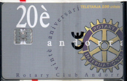 1998 Andora Anniversary Phone Card Still Sealed Rotary International - Rotary, Lions Club