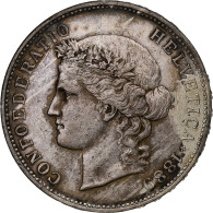 Suisse, 5 Francs, Helvetia, 1889, Bern, Argent, TTB, KM:34 - Altri & Non Classificati