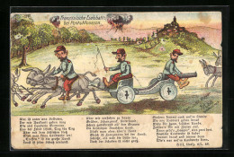 Künstler-AK Französische Eselsbatterie Bei Pont-à-Mousson  - War 1914-18