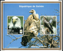 Rotary International Lions Scouting 1998 Guinea Animaux Du Monde Guinée Owl And Birds Of Prey 2 Stamps CS - Rotary Club