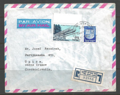Israel 1967 Registered Cover, Tel Aviv To Czechoslovakia - Storia Postale