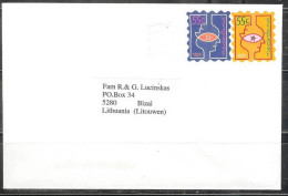 2003 Pair Christmas Stamps, Amsterdam To Lithuania - Brieven En Documenten
