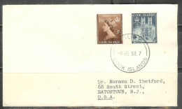 8 June 1953 Mauki Cancel To USA - Cookeilanden