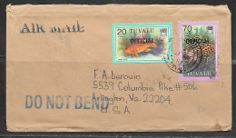 1983 20c & 70c Official Fish To USA - Tuvalu (fr. Elliceinseln)