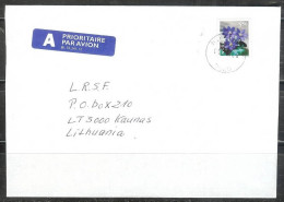 1998 5.50K Flower Hepatica On Cover To Lithuania - Cartas & Documentos