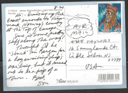 1989 4.00 Folk Costume Used On Postcard To USA - Briefe U. Dokumente